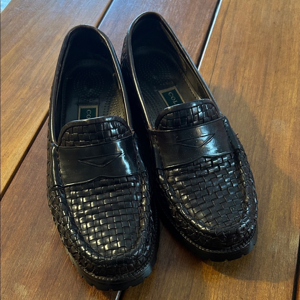 Cole Haan Dark Brown Woven Loafers
